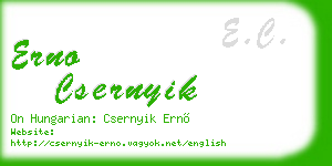 erno csernyik business card